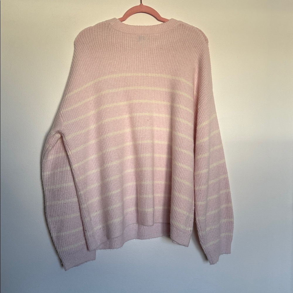A new day Coquette Pink Stripe Sweater with Bow - Picture 5 of 6